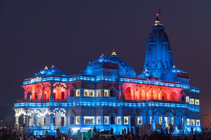Prem Mandir evening view
